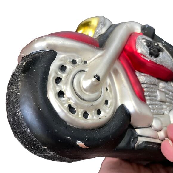 Dept 56 Harley Davidson Motorcycle Ornament Large Handblown Glass Collectible - Picture 13 of 16